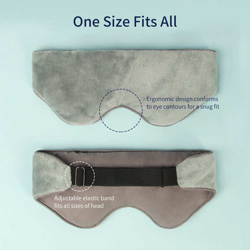 Mr. Sandman Weighted Eye Mask for Sleeping, Blackout Sleep Mask, Reversible Cool & Cozy Compress for Dry Eyes, Headache Migraine Relief, Eye Cover for Travel, Gifts for Women & Men, 0.5 lb, Grey - Image 4