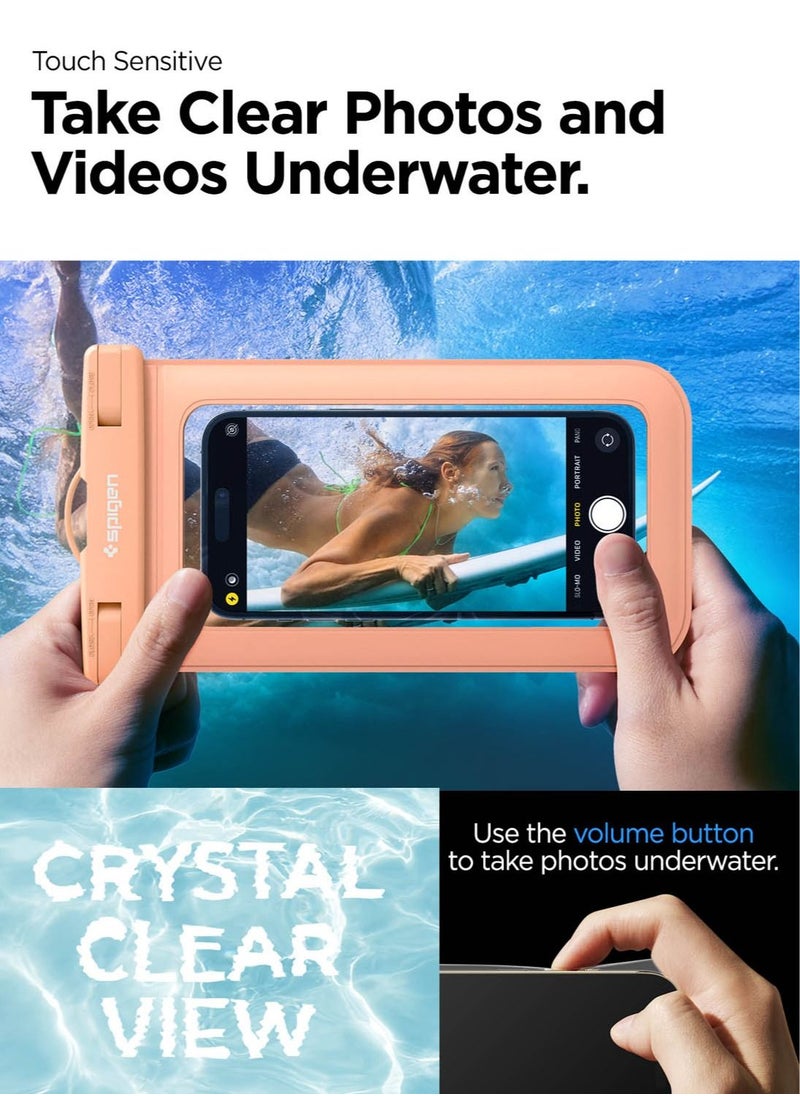 Spigen - Universal Waterproof Phone case [1 Pack] IPX8 Pouch A601 Compatible with iPhone, Samsung Galaxy and Smartphone Up to 7 inches - Apricot - Image 1