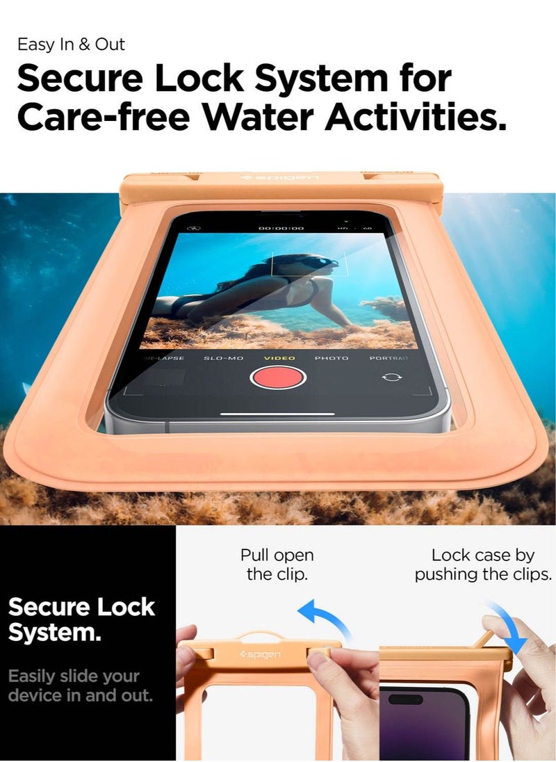 Spigen - Universal Waterproof Phone case [1 Pack] IPX8 Pouch A601 Compatible with iPhone, Samsung Galaxy and Smartphone Up to 7 inches - Apricot - Image 1