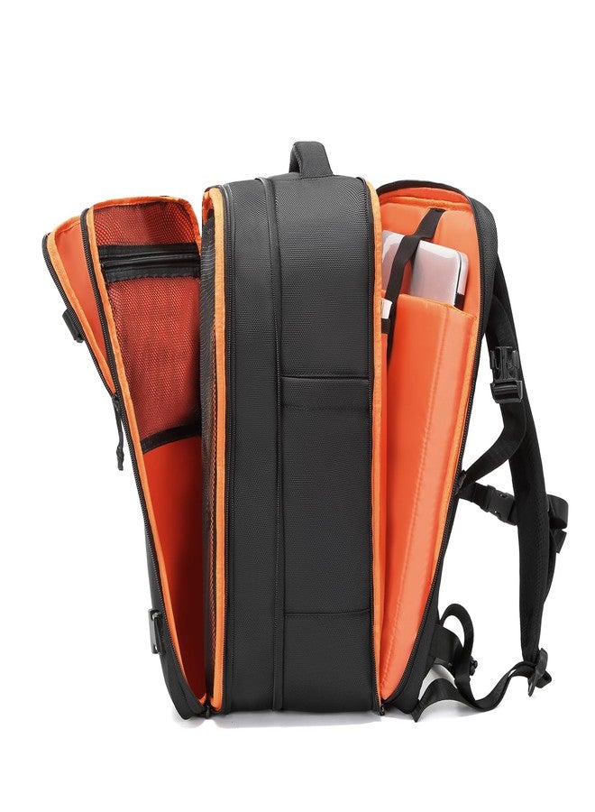 WINPRIM Carry On Backpack for Travel, 35L TSA Approved Flight Approved Backpack, Expandable Waterproof Laptop Backpack Fits 17" Computer, Weekend Bag for Men & Women (1680D Black, 35L) - Image 1
