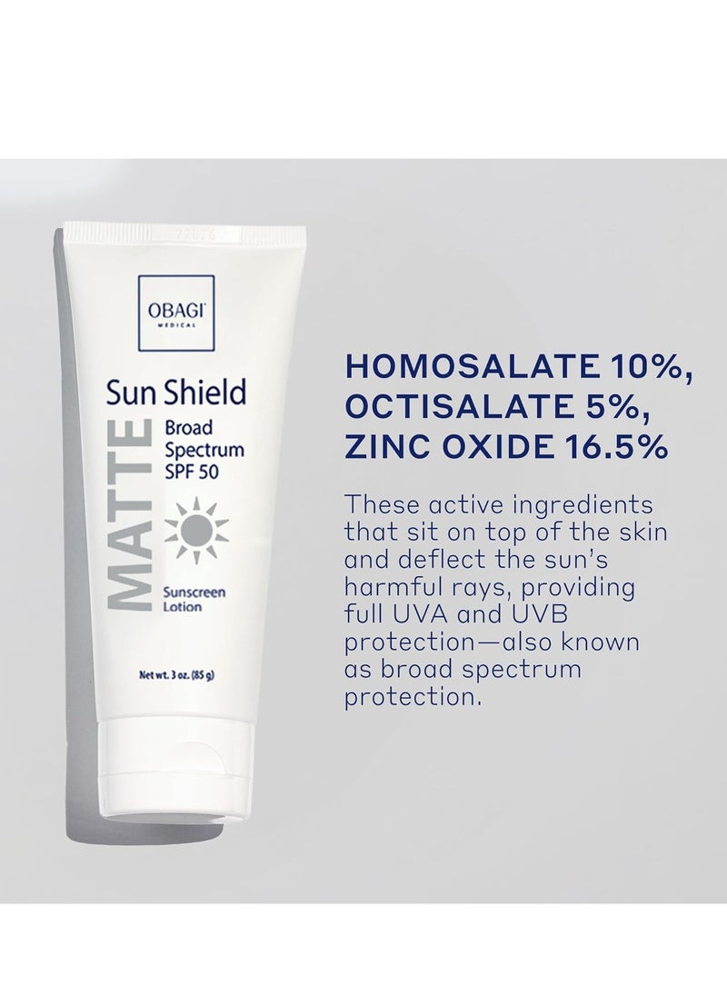 Obagi Medical Obagi Sunscreen Sun Shield Matte Broad Spectrum SPF 50 Sunscreen, combines UVB absorption and UVA protection, 3 oz  - Image 5
