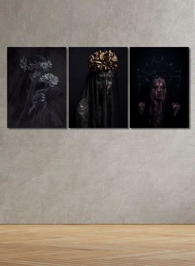 Marktna Decorative Wall Art Painting With a Woman design, 3Pieces, Size 120x60cm - Image 1