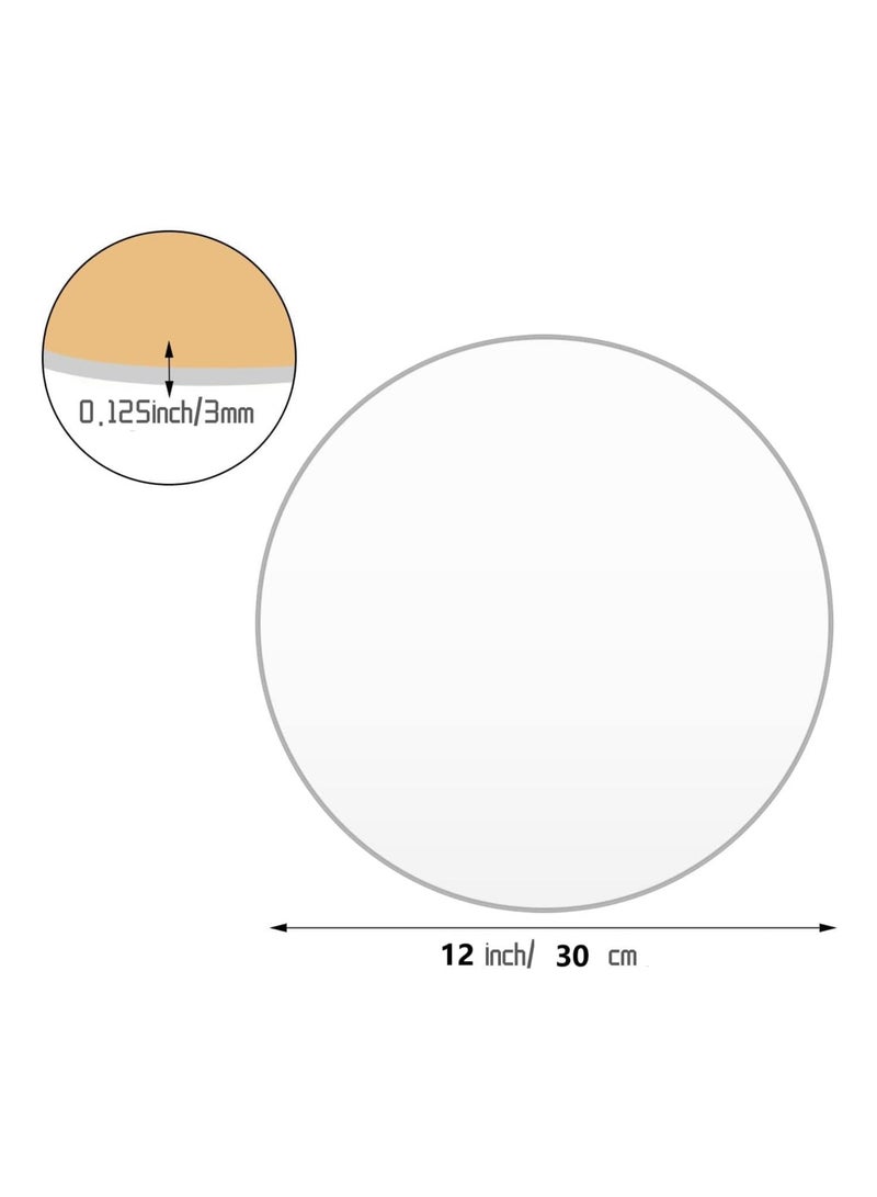 Generic Round Plexiglass Sheet, 2 Pieces 12 Inch Diameter Clear Acrylic Circle, Round Cake Disk Acrylic Sheet, Plexiglass Table Top, Round Acrylic Backdrop, 1/8”Thick  - Image 2