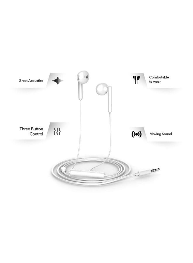 Honor AM115 Stereo In-Ear Wired Earphones With Mic White - Image 5