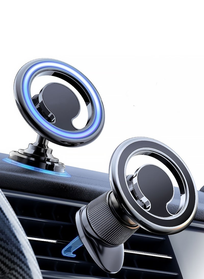 Car holder, car phone magnetic vent, car phone magnetic adhesive, car dual-use phone holder, rotating car holder adapter, black  - Image 1