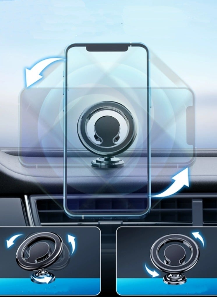 Car holder, car phone magnetic vent, car phone magnetic adhesive, car dual-use phone holder, rotating car holder adapter, black  - Image 3