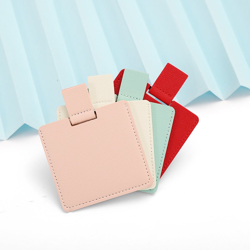 Stainless Steel Card Mirror Portable Drop-Resistant Borderless Cosmetic Makeup Mirror Square Card Case Portable Small Mirror - Image 4