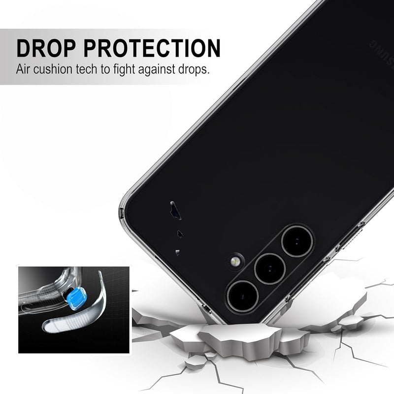 Cedo Samsung Galaxy S23 FE (5G) Clear Case | Soft Flexible Slim-Fit | Full Body 360 Protection Shock Proof TPU Back Cover (Transparent) - Image 3
