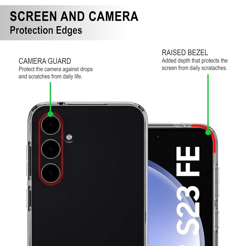 Cedo Samsung Galaxy S23 FE (5G) Clear Case | Soft Flexible Slim-Fit | Full Body 360 Protection Shock Proof TPU Back Cover (Transparent) - Image 2