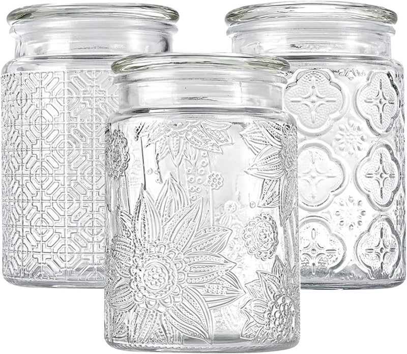 Adodeen 24oz Wide Mouth Mason Jars, 3-Pack Glass Jars With Lids, Pickle Canning Jars For Candy, Sugar, Coffee, Tea, Spice, Cookie, Dishwasher Safe - Image 1