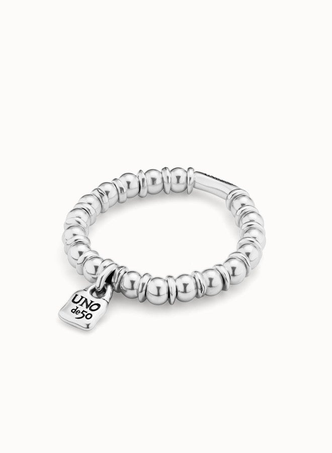 Uno de 50 BOHEMIAN Stretch Bracelet, Sterling Silver-Plated, Handmade in Spain - Image 2
