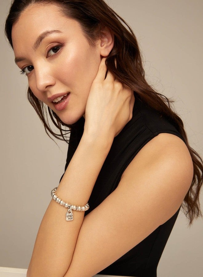 Uno de 50 BOHEMIAN Stretch Bracelet, Sterling Silver-Plated, Handmade in Spain - Image 4