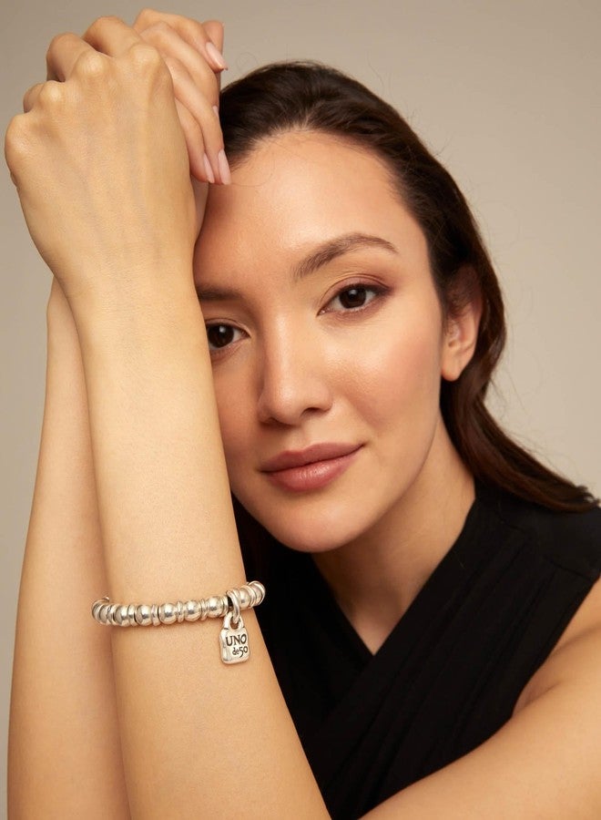 Uno de 50 BOHEMIAN Stretch Bracelet, Sterling Silver-Plated, Handmade in Spain - Image 5