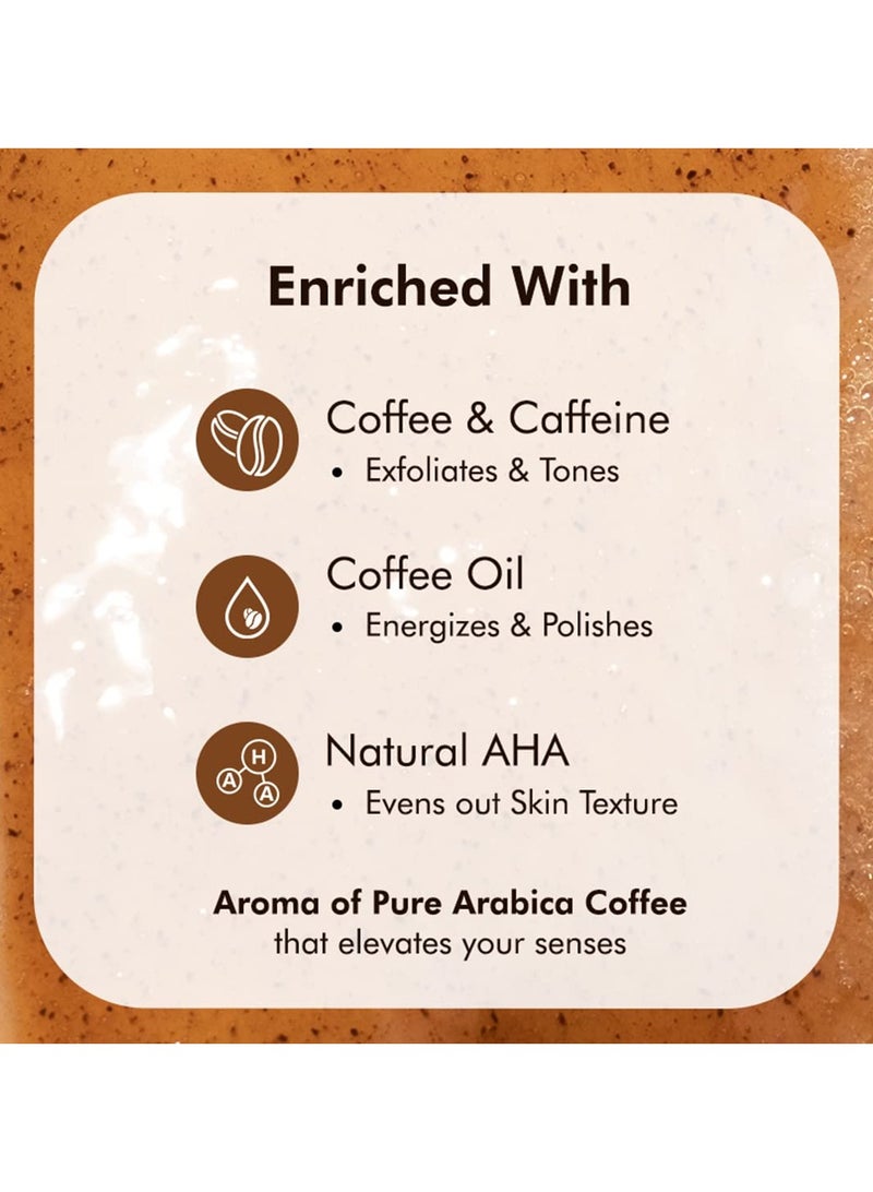 إم كافيين غسول الجسم المقشر بالقهوة الإسبريسو بالقهوة مع حمض الهيدروكسي الطبيعي | غسول الجسم لإزالة السمرة لبشرة ناعمة وملساء | جل استحمام منشط بالقهوة | 300 مل في فنجان قهوة - Image 2