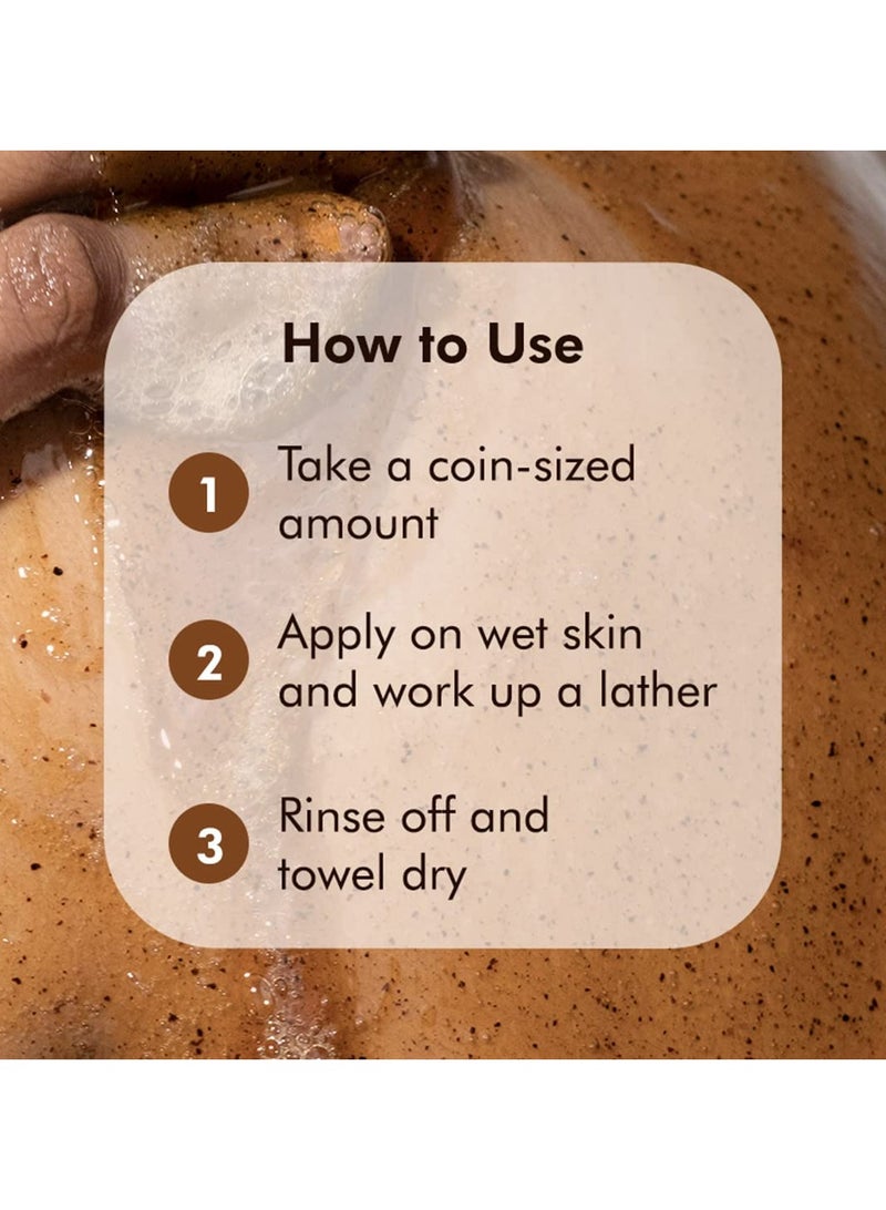 إم كافيين غسول الجسم المقشر بالقهوة الإسبريسو بالقهوة مع حمض الهيدروكسي الطبيعي | غسول الجسم لإزالة السمرة لبشرة ناعمة وملساء | جل استحمام منشط بالقهوة | 300 مل في فنجان قهوة - Image 5