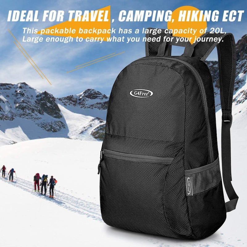 G4Free 20L Lightweight Packable Backpack Travel Hiking Daypack Foldable Backpack for Men Women - Image 5