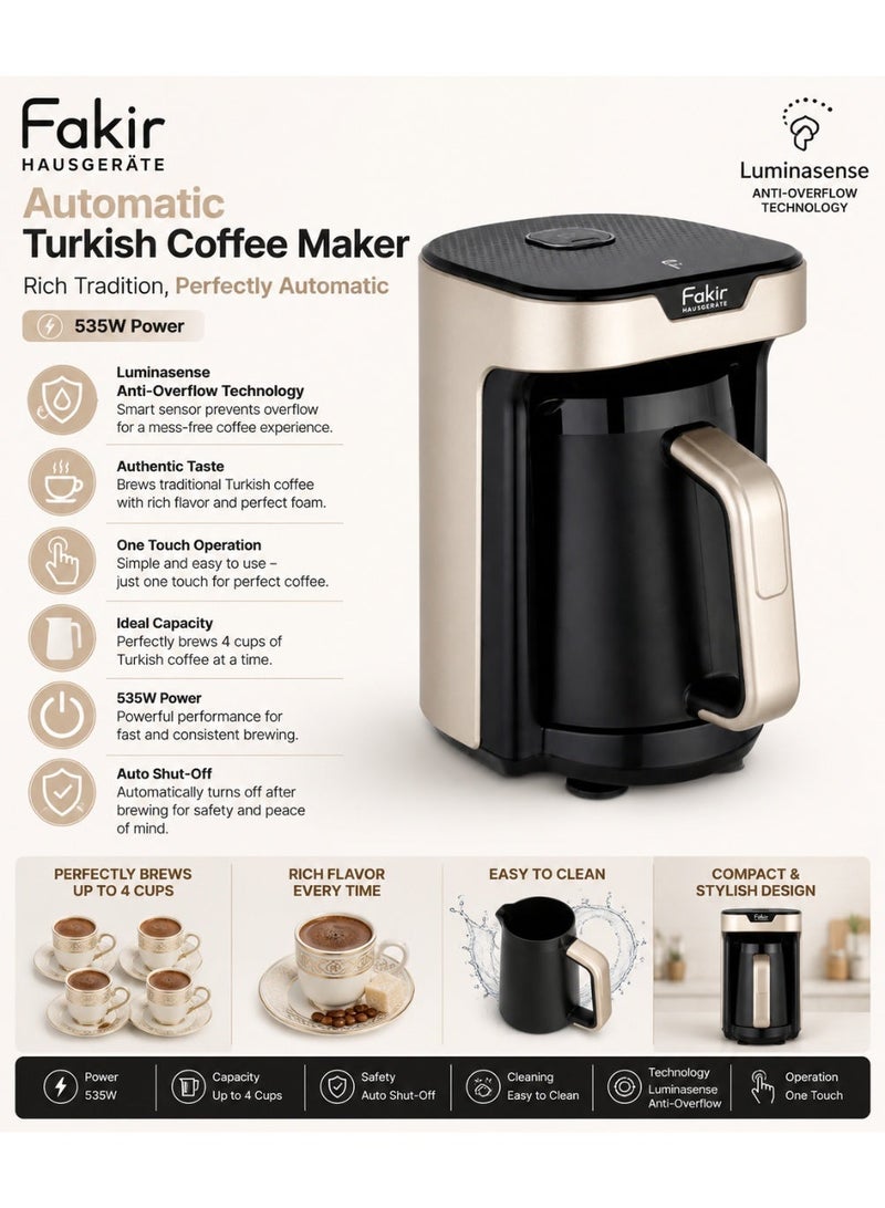 Fakir Turkish Coffee Maker 535W - Automatic Arabic Mocha Coffee & Milk Warmer with Pot, Multi-Cup Capacity, Auto Shutoff, Overheat Protection & Easy Cleaning for Home, Office & Gatherings - Image 2
