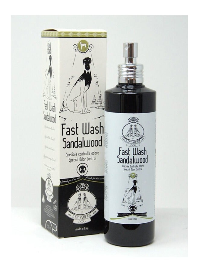 Aromiere Dog Fast Wash Sandal Wood  (Dry Shampoo Waterless) 250 ml (8.45 oz)  size  Made in Italy - Image 1