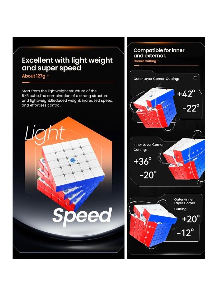 GANCUBE GAN 562M 5x5 UV Coated Magnetic Cube Stickerless Speedcube  - Image 4