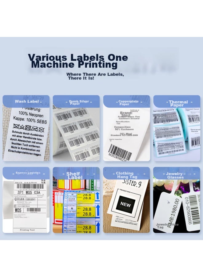 Hprt Hlp106b Ribbon Label Barcode Printer, Thermal Transfer Printing For Clothing Tags, Coated Silver Paper Price Tags, Express Delivery Barcode Stickers, Non-adhesive, High-definition Computer Version - Image 2