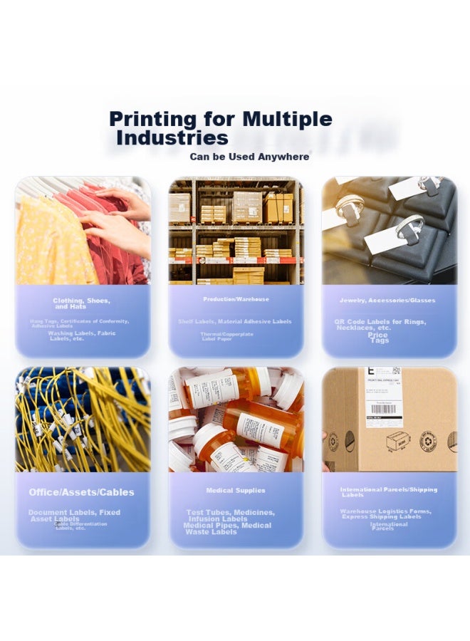 Hprt Hlp106b Ribbon Label Barcode Printer, Thermal Transfer Printing For Clothing Tags, Coated Silver Paper Price Tags, Express Delivery Barcode Stickers, Non-adhesive, High-definition Computer Version - Image 3