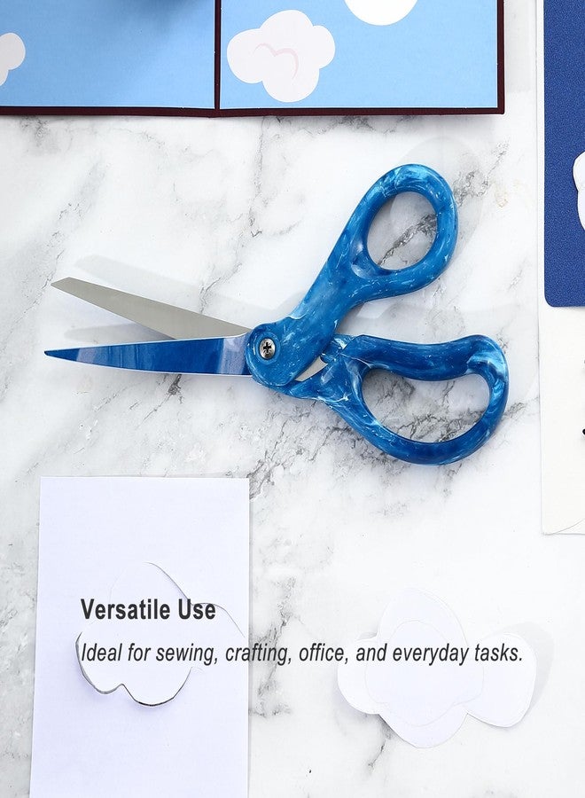 LIVINGO Scissors All Purpose - 8" Sharp Heavy Duty Shears for Office Crafting DIY Cutting Paper, Fabric, Stainless Steel, Comfort Grip, Gradient Blue - Image 4