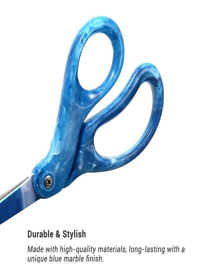 LIVINGO Scissors All Purpose - 8" Sharp Heavy Duty Shears for Office Crafting DIY Cutting Paper, Fabric, Stainless Steel, Comfort Grip, Gradient Blue - Image 3