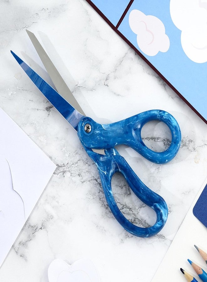 LIVINGO Scissors All Purpose - 8" Sharp Heavy Duty Shears for Office Crafting DIY Cutting Paper, Fabric, Stainless Steel, Comfort Grip, Gradient Blue - Image 5