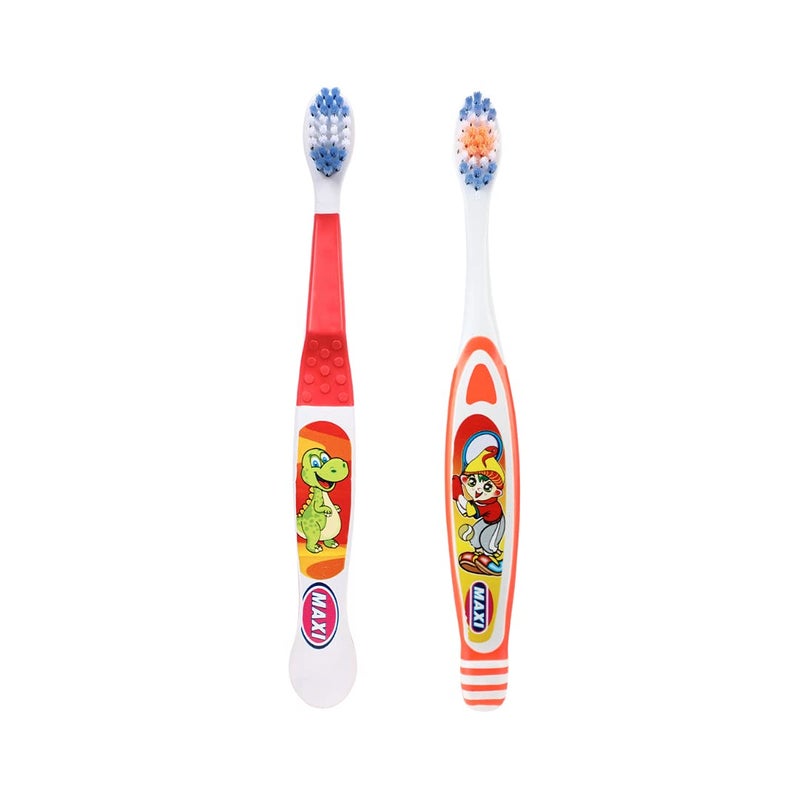 MAXI Oral Care Combo Of 8(4 Kids) Dolls Junior Manual Toothbrush & (4 Kids) Bunty Bubli Junior Toothbrush, 8 pieces,Multicolour - Image 2