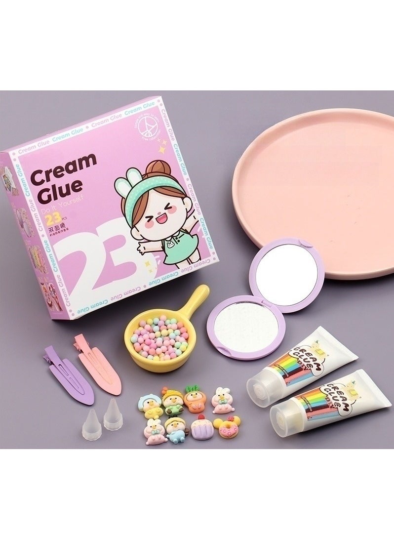 Cutie Cute Whipped Cream Glue DIY Gift Set Handmade Craft DIY Decorations  - Image 1