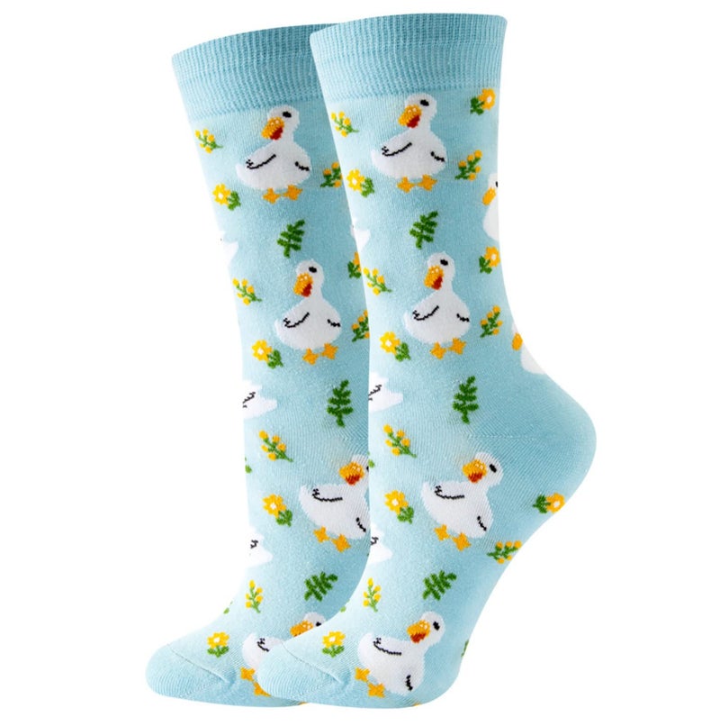 wotemlur Fun Colorful Socks Patterned Funky Happy Women Crew Cute Sock Combed Cotton Stockings - Image 1