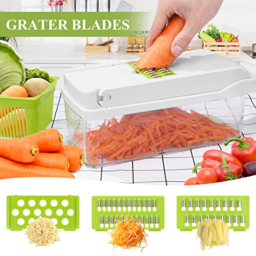 RJISZTA Vegetable Chopper, RJISZTA 13 in 1 Kitchen Food Onion Vegetable Chopper Slicer Dicer Cutter with 8 Blades, Egg slicer,Storage Container for Tomato Potato Carrot Salad - Image 4