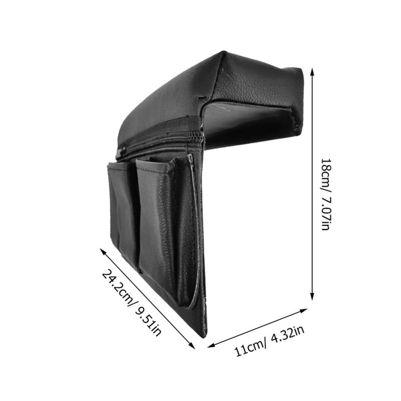Generic JECOMPRIS Car Door Side Storage Pocket : Leather Window Armrest Bag Black Car Door Window Armrest Pad Universal Interior Accessories - Image 2