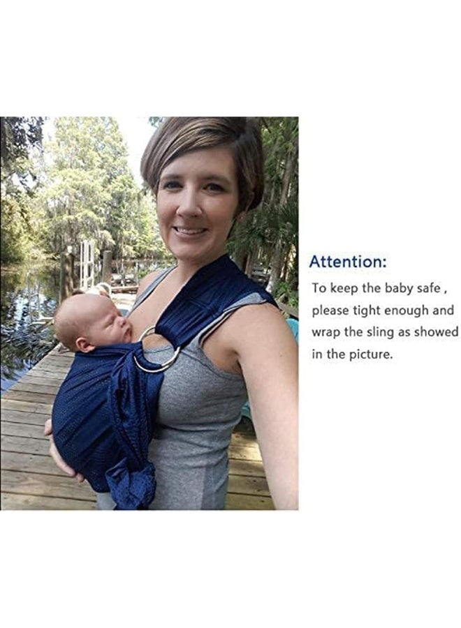 CUBY Water Baby Sling Carrier Lightweight Breathable Mesh Baby Wraps Carrier Adjustable Ring Sling Quick-Drying Baby Carriers Sling for Newborn Toddler Summer Swimming Pool Beach(Dark Blue) - Image 3