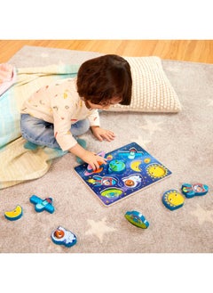 B. Toys Peek & Explore Outer Space Chunky Puzzle Puzzle For Toddlers Kids Space Puzzle Planets Astronauts Spaceships 2 Years +  - Image 2