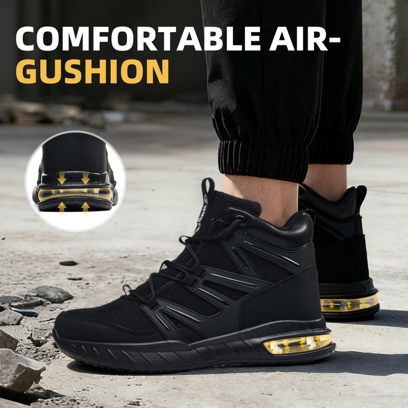 Hogent Steel Toe boots for Men Women Comfortable Lightweight Mens Work Boots with Air Cushion Puncture Proof Indestructible Safety Shoes for Construction & Warehouse Jobs - Image 4
