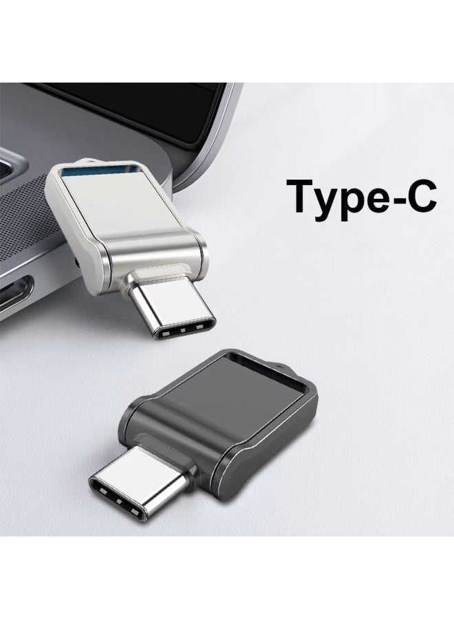 Rotating Type-c Usb Flash Drive 32gb Upgrade U Disk 512gb 1tb 2tb Expansion U Disk For Mobile Computer Use-Color:Silver-Capacity:32GB-64GB  - Image 3