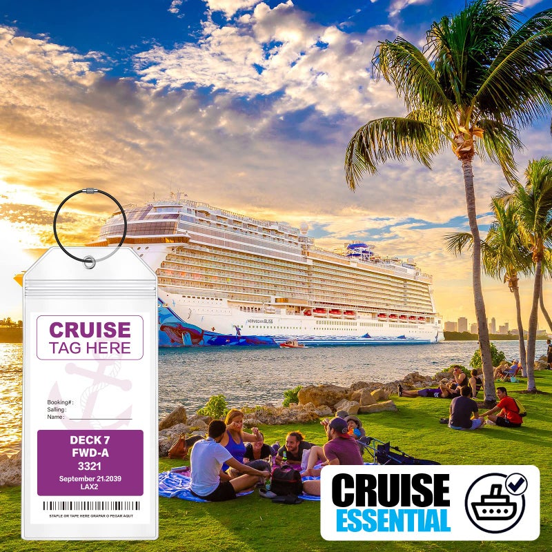 Maloun Cruise Luggage Tags for Carnival, MSC, Costa, NCL & Princess Cruise Ships, 6Pack Clear Tags Zip Seal Reusable Cruise Travel Essentials for 2026-2027 - Image 3