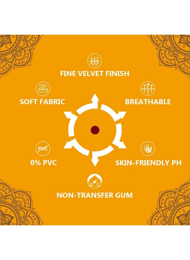 Eyetex Eyetex Pallavi Sticker Bindi/Pottu|Round|Aloe Vera & Papaya Extracts|Breathable Non-Irritating Velvet Fabric|P6|Light Maroon|20 Flaps - Image 3