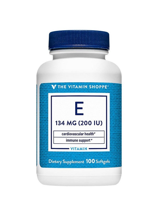 The Vitamin Shoppe فيتامين شوب فيتامين E 200IU - مصدر طبيعي، يدعم صحة القلب والأوعية الدموية، صحة المناعة وصحة العين - مرة واحدة يومياً (100 كبسولة لينة) - Image 1
