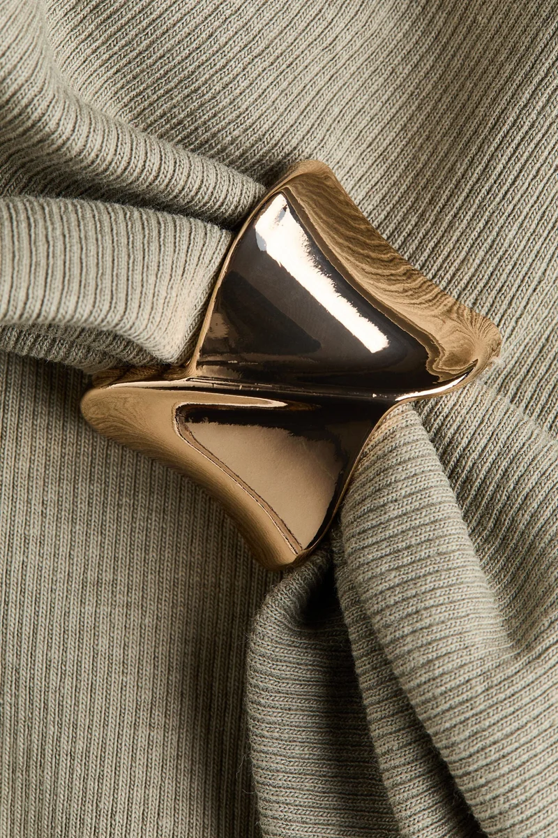 H&M Draped-detail ribbed top