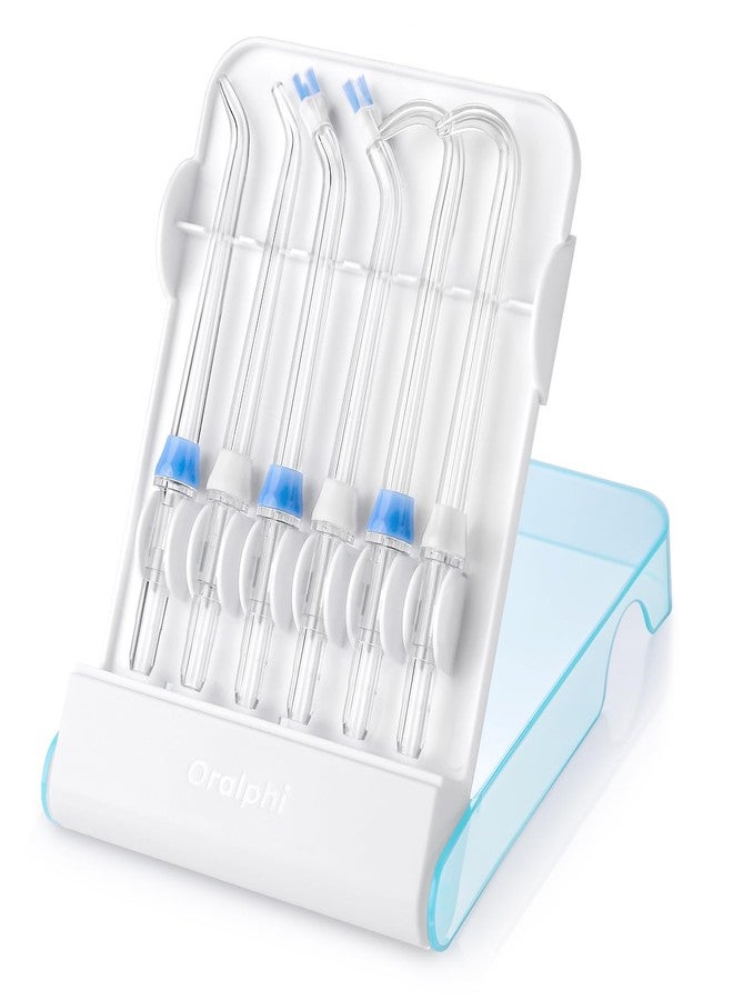 Oralphi Replacement Tips for Waterpik, Water Flosser Replacement Heads Parts for Waterpik Oral Irrigator(2 Classic Jet Tips + 2 Plaque Chaser Tips + 2 Implant Denture Tips + Storage Case Combo) - Image 1
