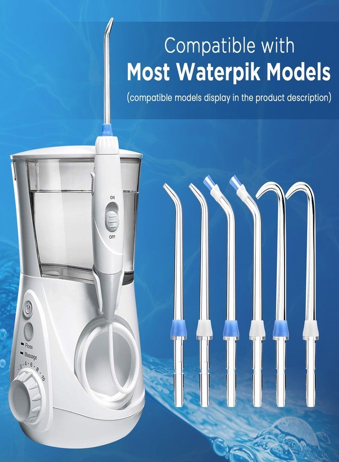 Oralphi Replacement Tips for Waterpik, Water Flosser Replacement Heads Parts for Waterpik Oral Irrigator(2 Classic Jet Tips + 2 Plaque Chaser Tips + 2 Implant Denture Tips + Storage Case Combo) - Image 2