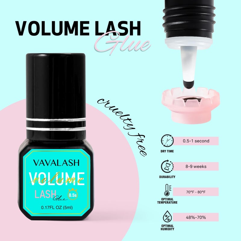 VAVALASH Eyelash Extension Glue Lash Extension Adhesive 0.5-1 Sec Drying Time Retention 9 Weeks Maximum Bond Lash Glue Long Lasting Black Lash Adhesive Professional Lash Artist Use Only (Volume,5ml) - Image 5