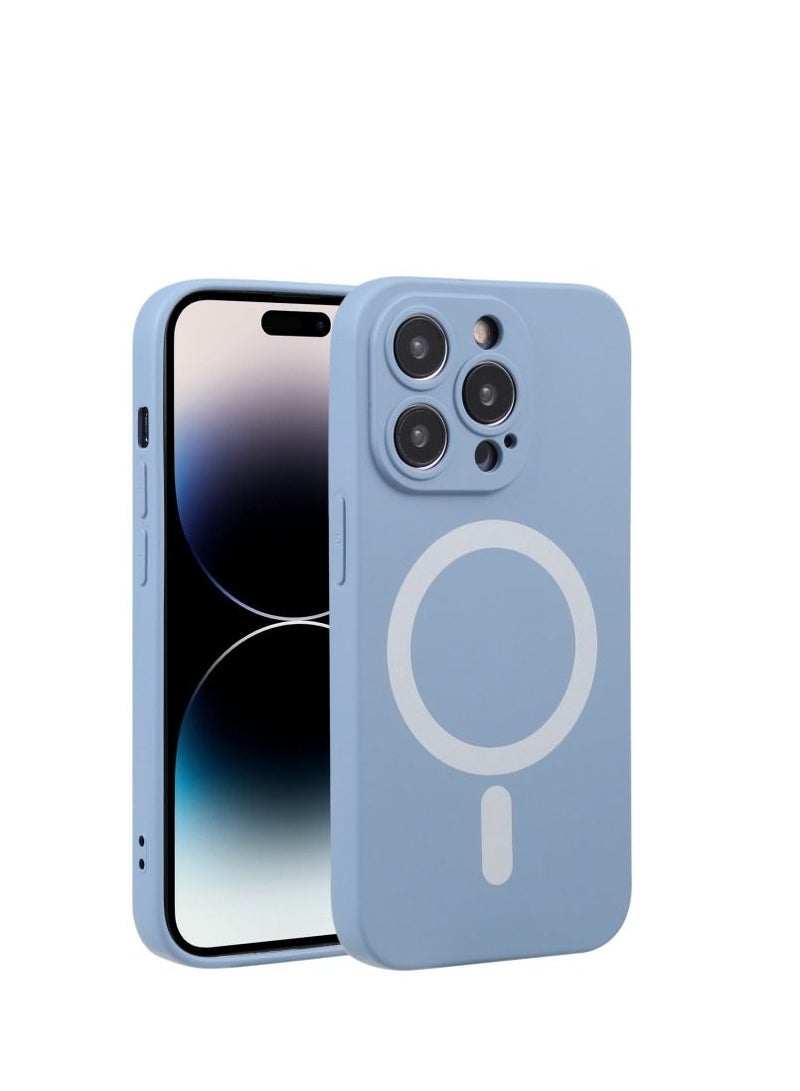 vesus For iPhone 15 Pro Liquid Silicone Magsafe Phone Case(Lavender Grey