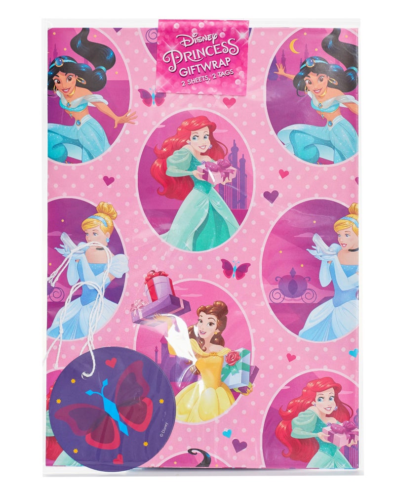 UK Greetings | Disney Princess Multicolour Wrapping Paper & Tags Set | Gift Wrapping Set | Birthdays/Weddings/Mother's Day | Pack of 2 | 180 x 250 x 5 mm - Image 5