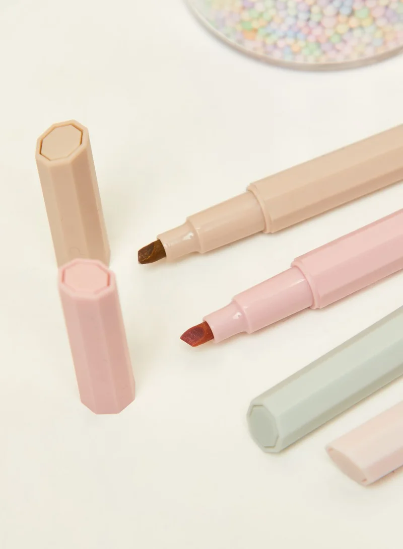 Pink Cactus Set Of 6 Highlighter Pens