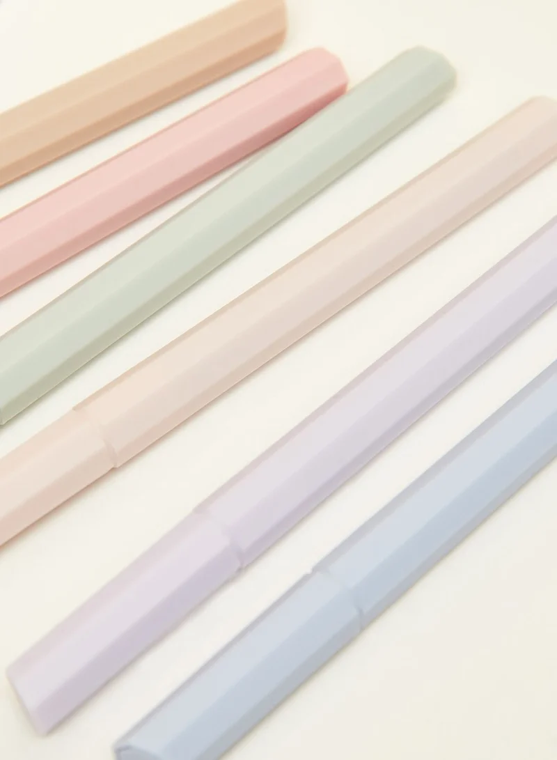 Pink Cactus Set Of 6 Highlighter Pens