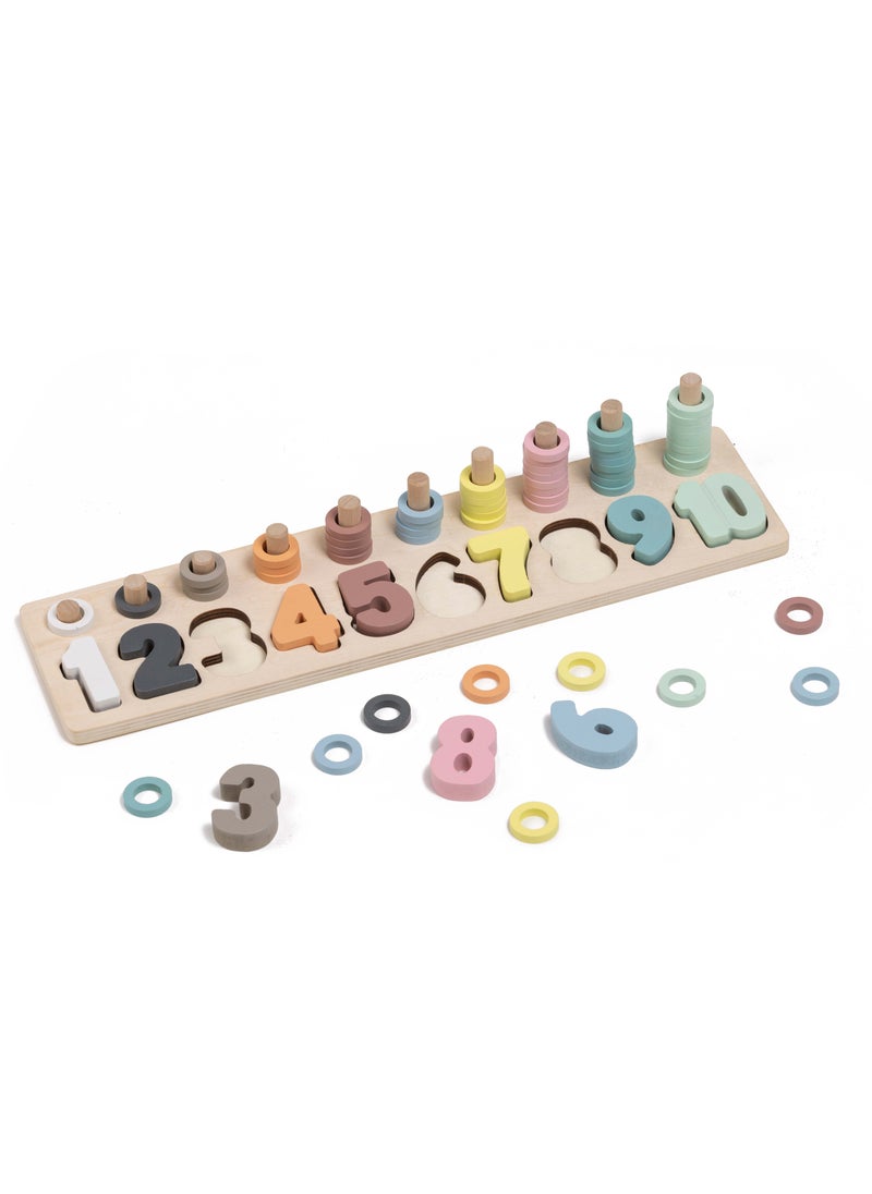 EUREKA KIDS Eurekakids Wooden Numbers Puzzle with Activity Cards| Educational Montessori Toy for Toddler and Kids | Learn Math, Shapes, Fine motor skills and visual perception | |For 24M+  - Image 3