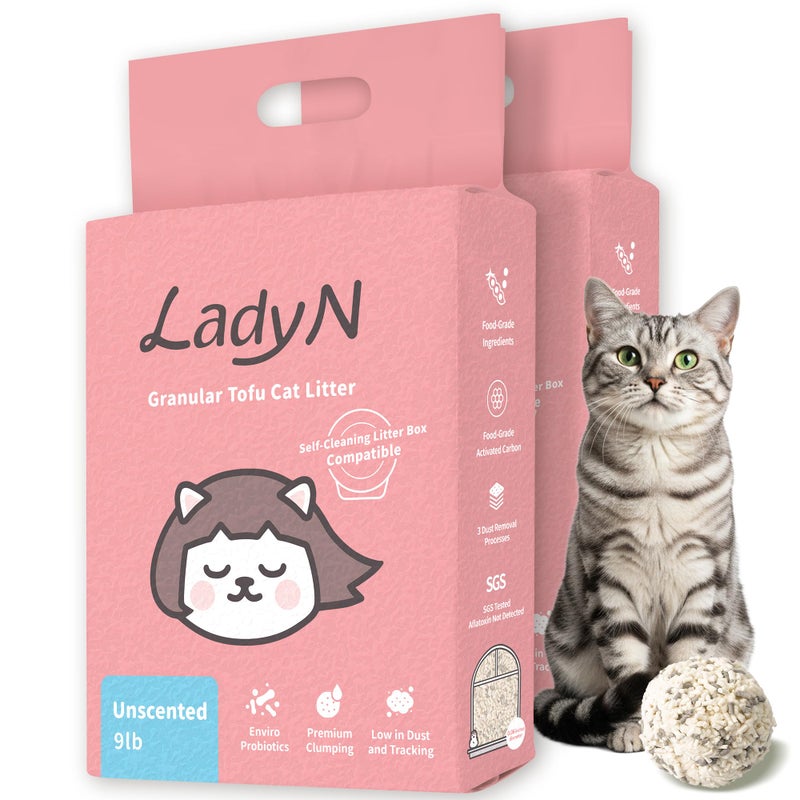 Lady N Tofu Cat Litter Low Dust Compatible with AutoBox Unscented 18lb - Image 3